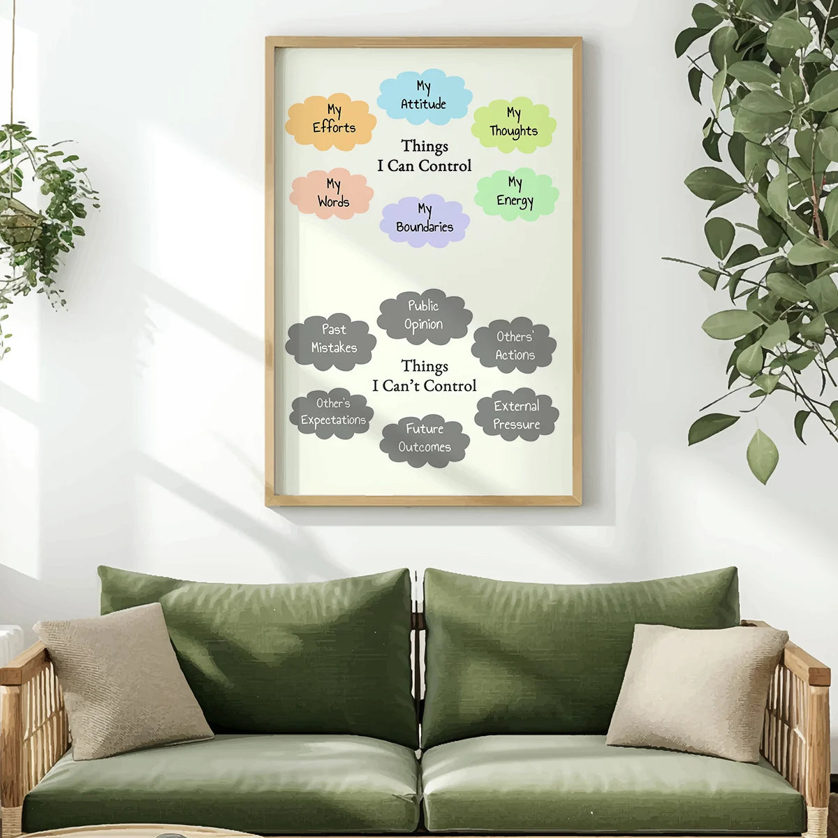 Things I Can and I Can’t Control Printable Wall Art – Self-Care and Wellness Poster, Digital Download for Home or Office Decor